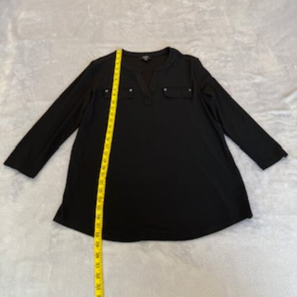Jones New York Signature Women's Metal Accents Blouse With 3/4 Sleeve Large - Picture 4 of 15